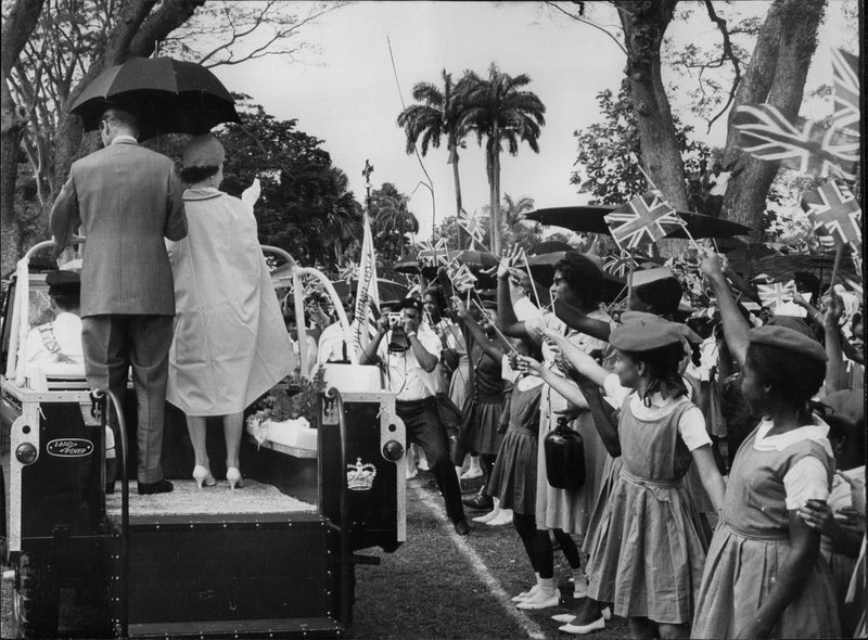 Queen Elizabeth II and Prince Philip visit Dominica - Vintage Photograph