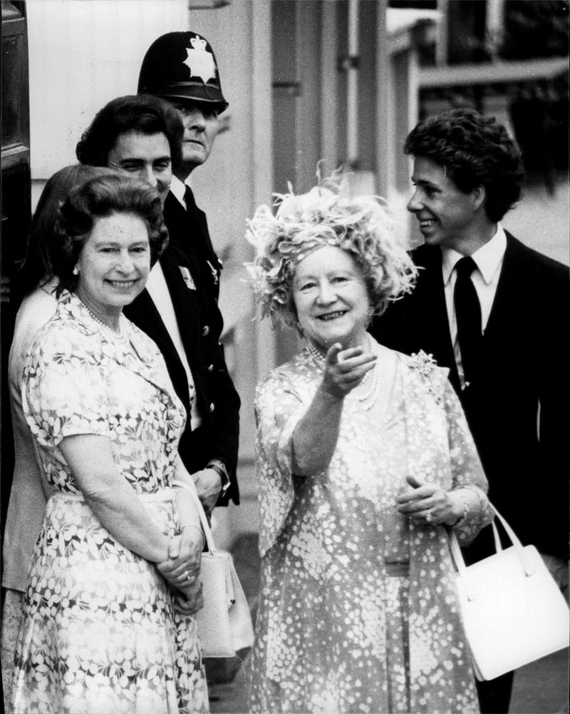 Queen Elizabeth II, along with her mother, Queen Mother on her 80th birthday - Vintage Photograph