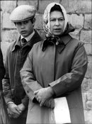 Prince Edward along with his mother Queen Elizabeth watches Badmington - Vintage Photograph