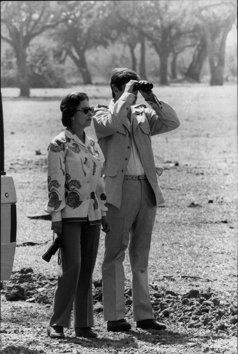 Queen Elizabeth in Luangwa National Park in Zambia - Vintage Photograph