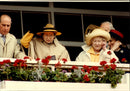 Queen Mother and Queen Elizabeth II are looking at a Derby match - Vintage Photograph