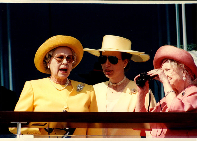 Queen Elizabeth II, Princess Anne and Queen Mother - Vintage Photograph