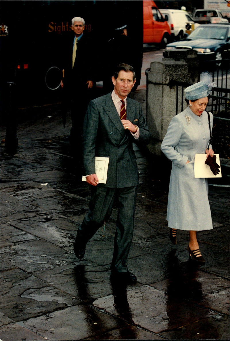 The two oldest children of the Jubilees, Prince Charles and the Princess Anne, arrived together. - Vintage Photograph