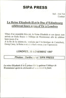 Queen Elizabeth and Prince Philip outside Westminster Abbey. - Vintage Photograph