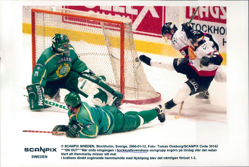 Hammarby meets NykÃ¶ping in ice hockey match - Vintage Photograph