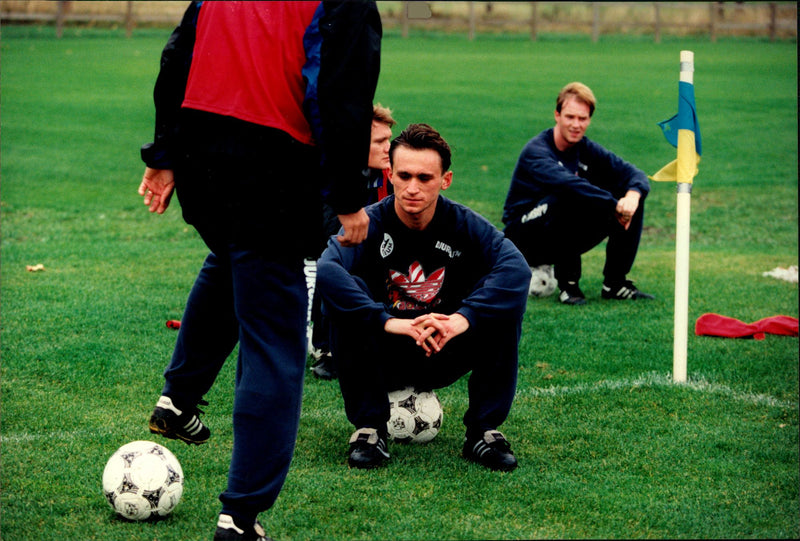 Football player Darko Mavrak from Bosnia plays in DIF - Vintage Photograph