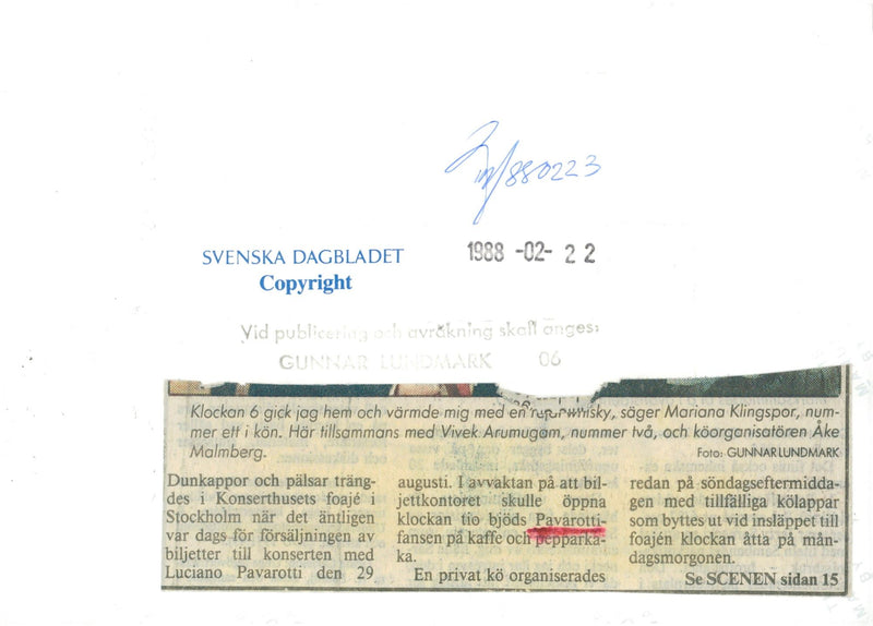 Pavarotti fans queue at the concert hall - Vintage Photograph