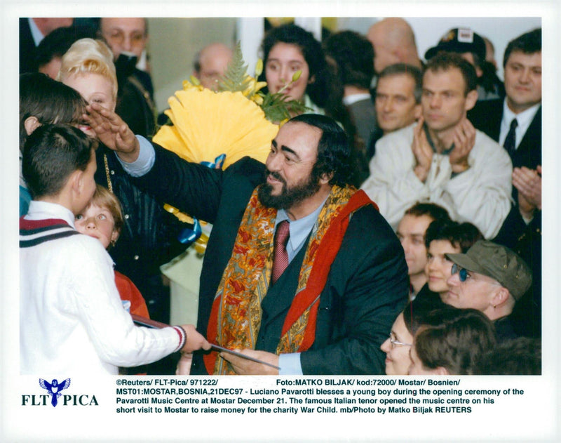 Luciano Pavarotti at Pavarotti Music Center - Vintage Photograph