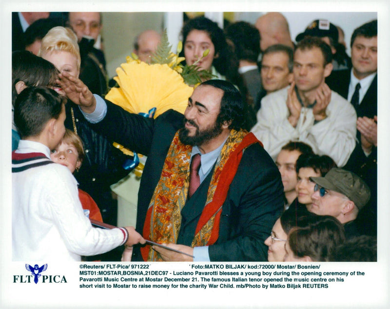 Luciano Pavarotti at Pavarotti Music Center - Vintage Photograph