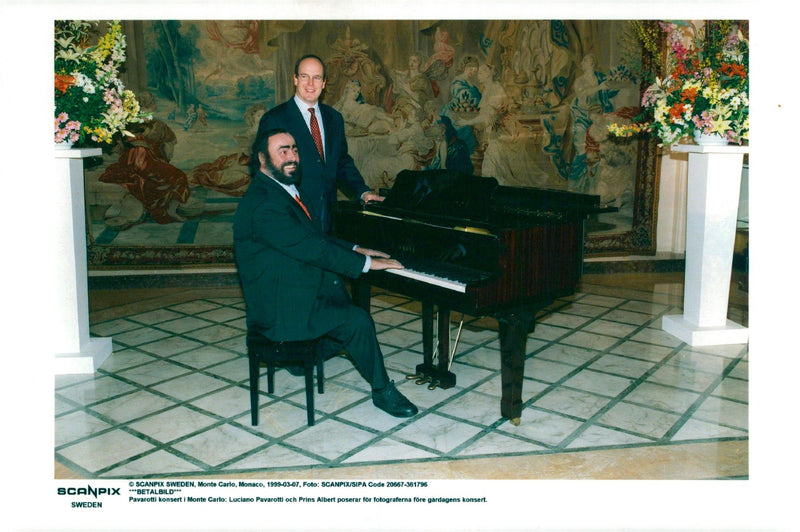 Pavarotti concert in Monte Carlo here with Prince Albert - Vintage Photograph