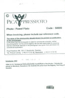 Kenzaburo Oe receives the Nobel Prize in Literature by King Carl XVI Gustaf in the Concert Hall. - Vintage Photograph