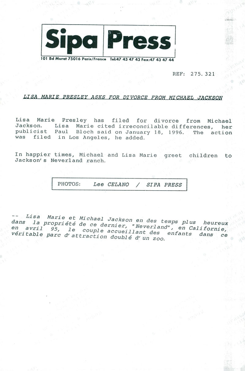 Lisa Marie Presley and Michael Jackson welcome a crowd of children to the Neverland Ranch - Vintage Photograph