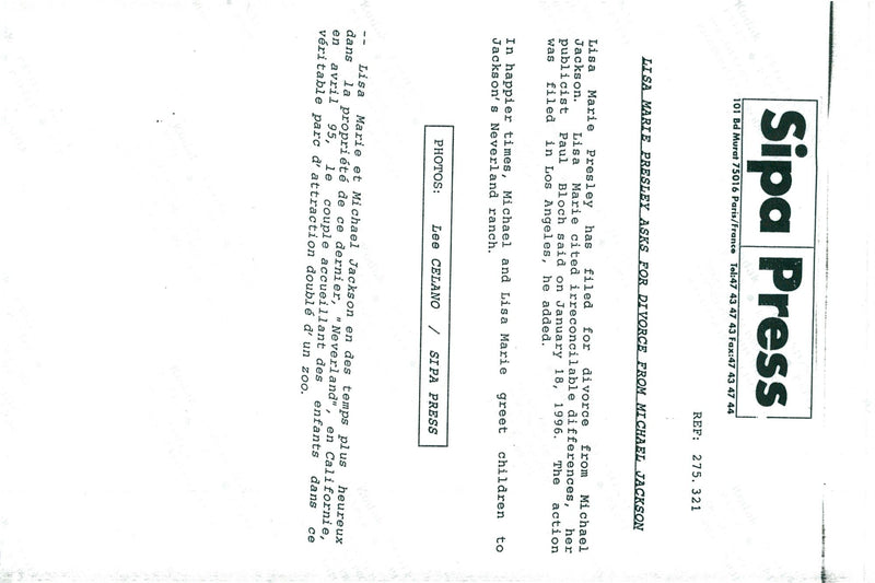 Lisa Marie Presley and Michael Jackson welcome a crowd of children to the Neverland Ranch - Vintage Photograph