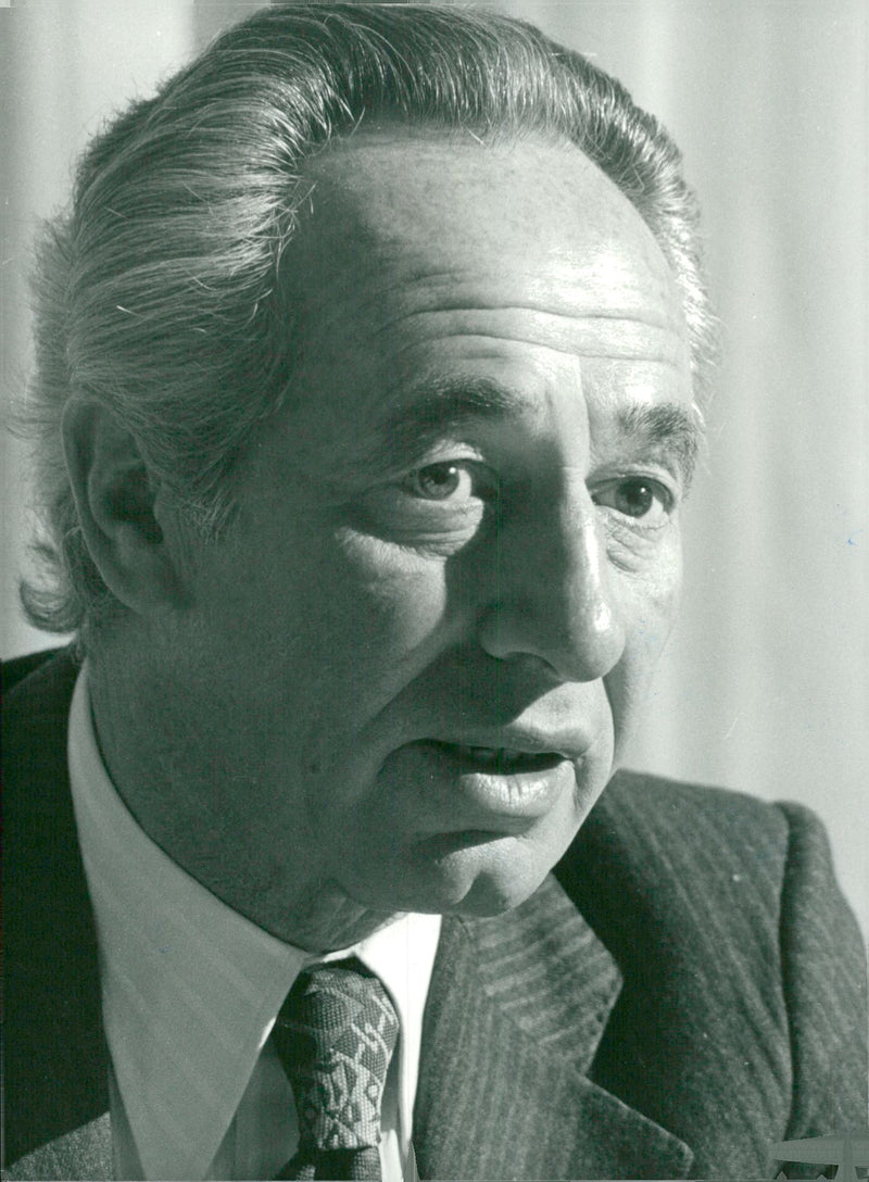 Shimon Peres, Israeli opposition leader and politician - Vintage Photograph