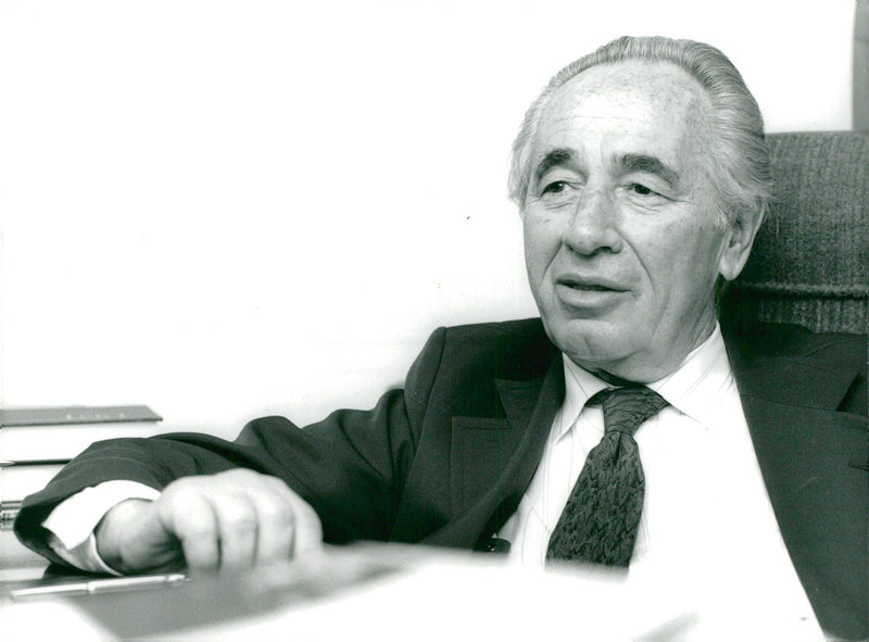 Shimon Peres, Israeli opposition leader and politician - Vintage Photograph