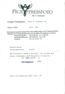 Israeli politician Shimon Peres in conjunction with Margaretha of Ugglas during his official visit to Sweden. - Vintage Photograph