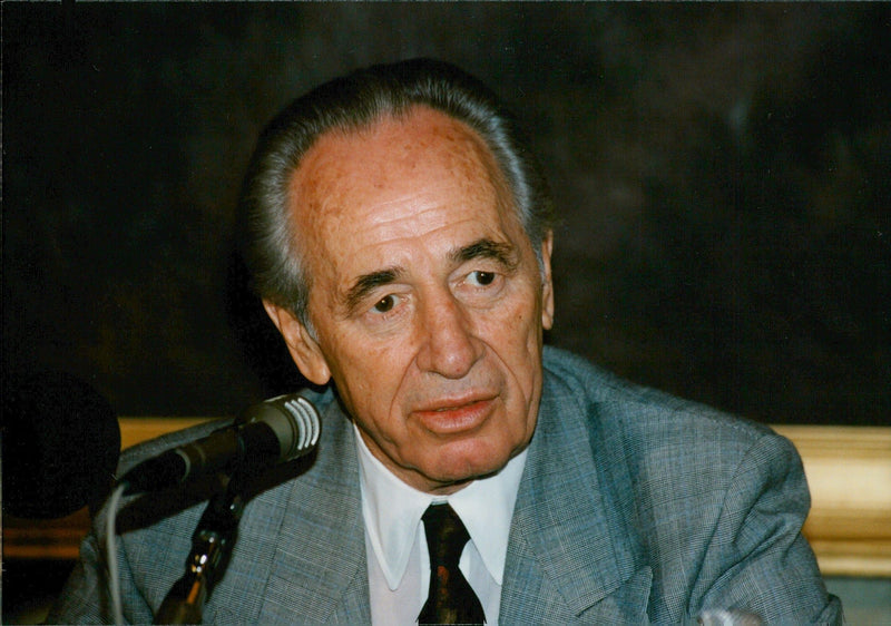Portrait of Israeli politician Shimon Peres. - Vintage Photograph