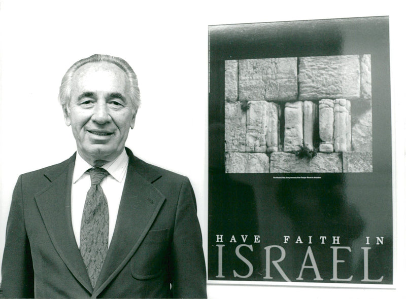 Israeli politician Shimon Peres. - Vintage Photograph