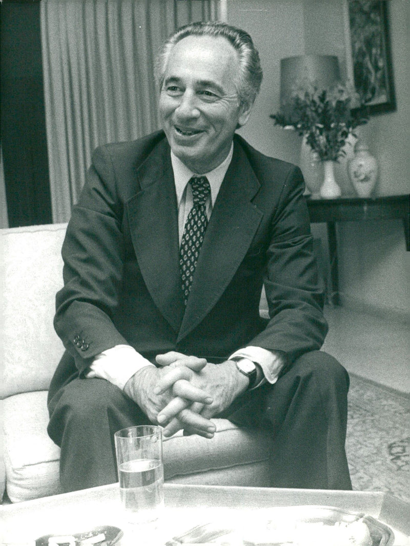 Israeli politician Shimon Peres. - Vintage Photograph