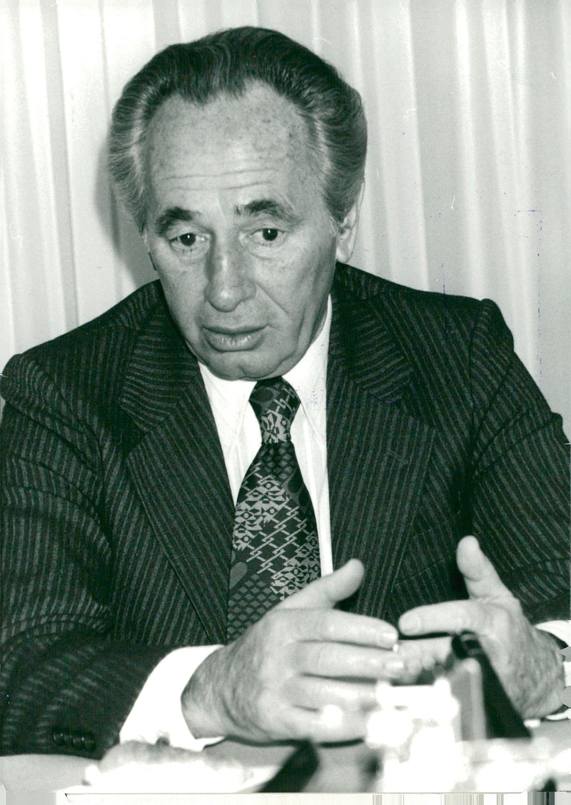 Israeli politician Shimon Peres. - Vintage Photograph