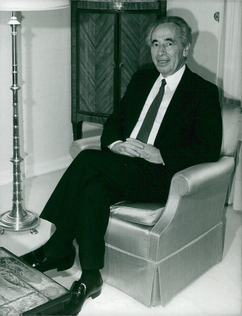 Israeli politician Shimon Peres. - Vintage Photograph