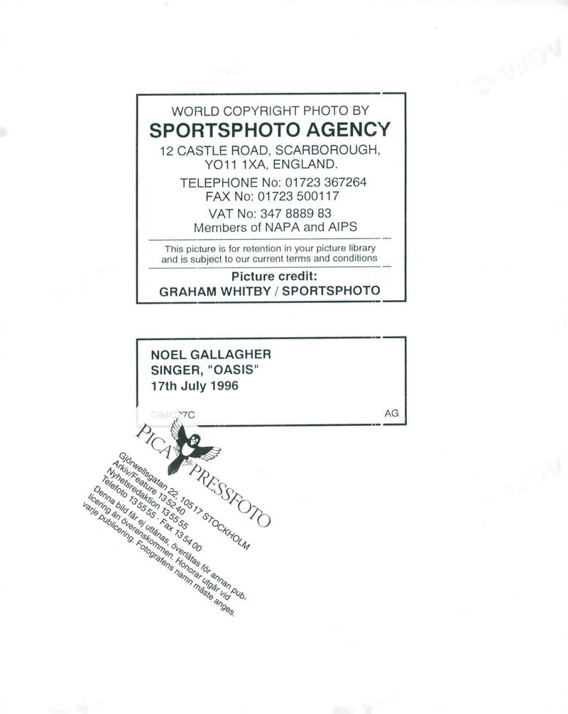 Noel Gallagher, singer in the rock group Oasis. - Vintage Photograph