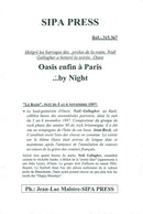 Noel Gallanger under the rock band Oasis gig in central Paris. - Vintage Photograph