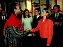 Princess Madeleine greets Stevie Wonder during King Carl XVI Gustaf&