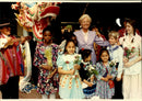 Katharine, the Duchess of Kent, greets the dancing girls during her visit to Kensington Town Hall - Vintage Photograph