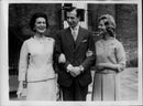 Duke and Duchess of Kent together with his mother, Queen Marina of Greece. - Vintage Photograph