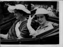 Duchess of Kent and Princess Alexandra in the Cardigan at Royal Ascot. - Vintage Photograph