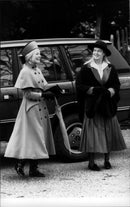 The Duchess of Kent and her daughter arrive at a fashion show. - Vintage Photograph