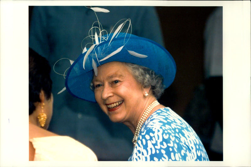 Queen Elizabeth II during her state visit to India. - Vintage Photograph