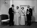 Prince Philip and Queen Elizabeth together with German Federal President Richard von WeizsÃ¤cker and his wife Marianne - Vintage Photograph