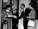 Prince Philip and Queen Elizabeth together with German Federal President Richard von WeizsÃ¤cker and his wife Marianne - Vintage Photograph