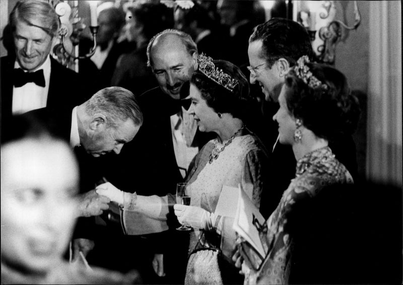 Queen Elizabeth is raised during a gala engagement - Vintage Photograph