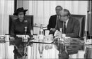 Queen Elizabeth during a press conference - Vintage Photograph