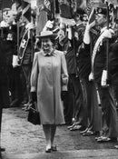 Queen Elizabeth II by the unveiling ceremony of a statue of Earl Mountbatten - Vintage Photograph