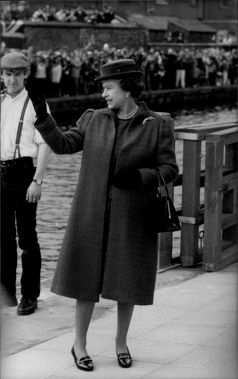 Queen Elizabeth II at Wigan Pier - Vintage Photograph