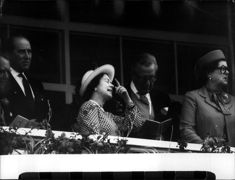 Queen Elizabeth II during the Derby race - Vintage Photograph