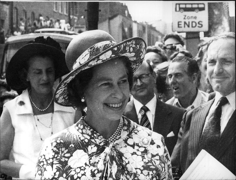 Queen Elizabeth II and Prince Philip visit different cities during his second jubilee tour in London - Vintage Photograph