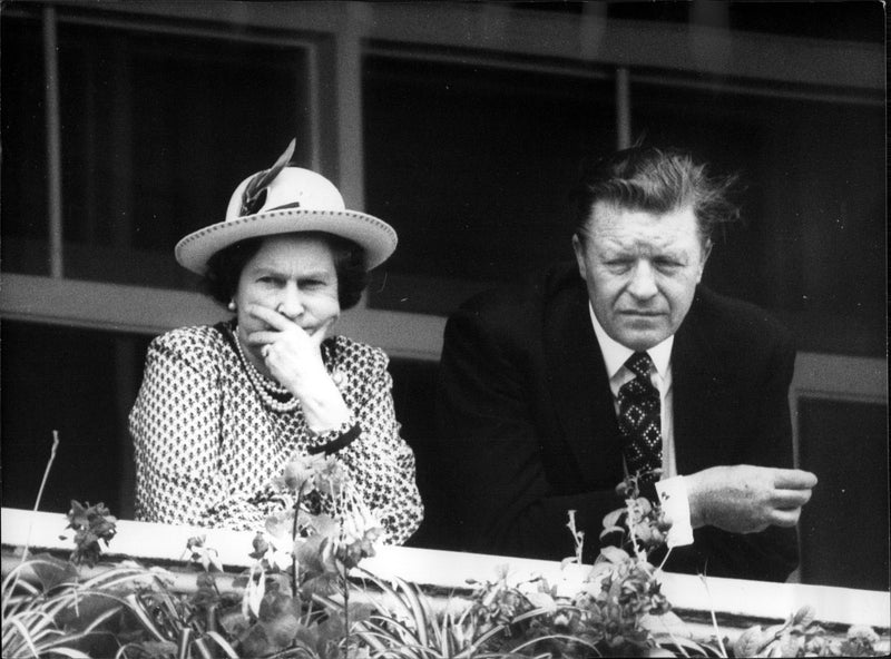 Queen Elizabeth II attends the Derby race - Vintage Photograph