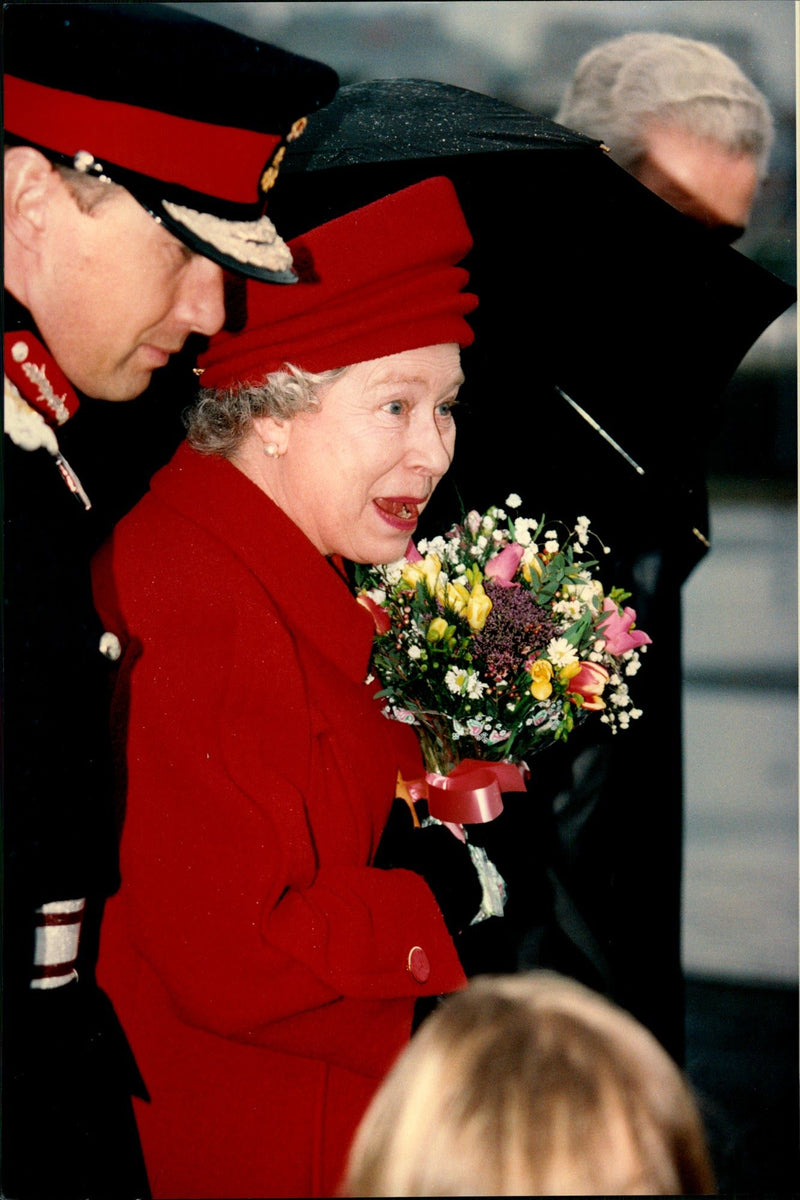 Portrait image of Queen Elizabeth II taken during an official visit to Ireland. - Vintage Photograph