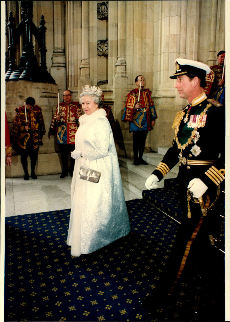 Queen Elizabeth II and Prince Charles - Vintage Photograph