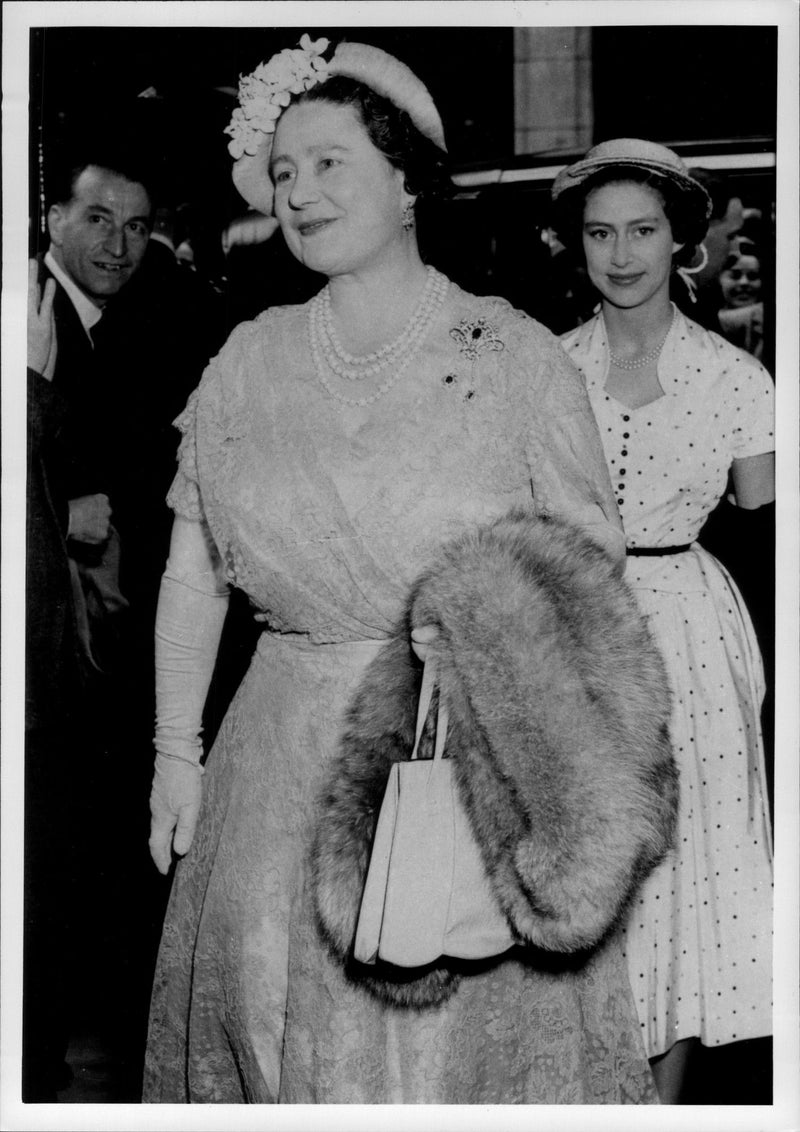 Queen Modern with Princess Margaret - Vintage Photograph