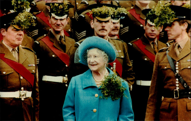 Queen Elizabeth is greeted at a military facility during her state visit to Berlin. - Vintage Photograph