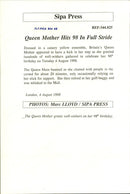 Queen Elizabeth wakes to the views during the celebration of her 98th birthday. - Vintage Photograph