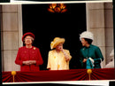 Queen Elizabeth II, Queen Elizabeth, Queen Mother, and Princess Anne. - Vintage Photograph