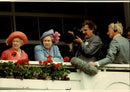 Double set of Queen Elizabeth, the Queen Mother and the ruling queen in an unknown official context. - Vintage Photograph