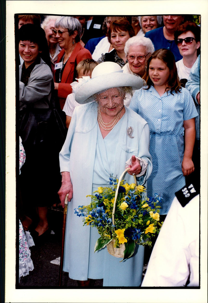 Queen Mother at the inauguration of the Blue Cross Animal Hospital in Merton - Vintage Photograph